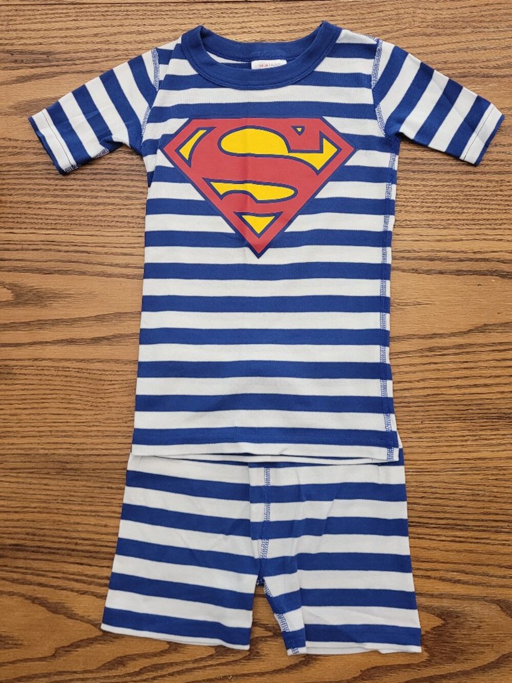 Hanna Andersson Superman Pajamas / PJs / Short Johns - Size 120 / 6-7.